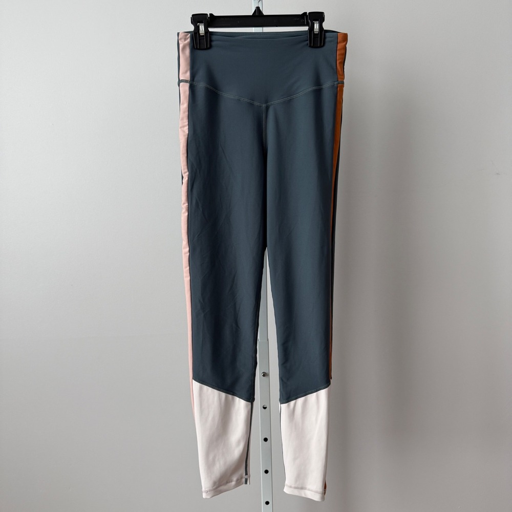 The Upside sz S Colorblock High Rise Leggings Blue Pink Orange Yoga Athleisure